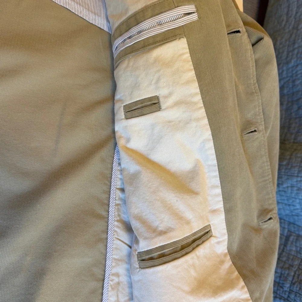 J. Crew Mens Vintage-Inspired Corduroy Blazer Tan Khaki Classic‎ Jacket Size XL